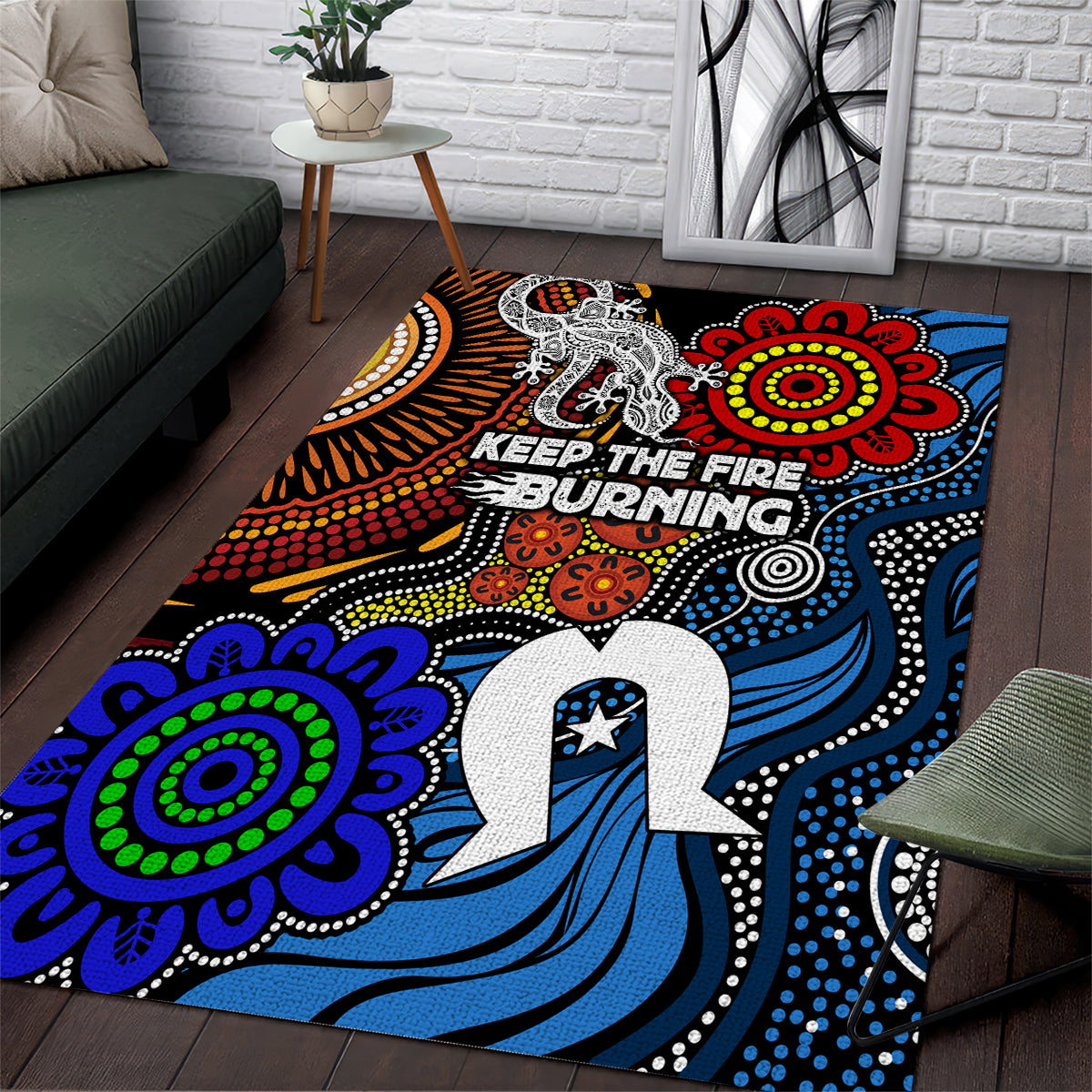 NAIDOC Week 2024 Indigenous Area Rug Keep The Fire Burning