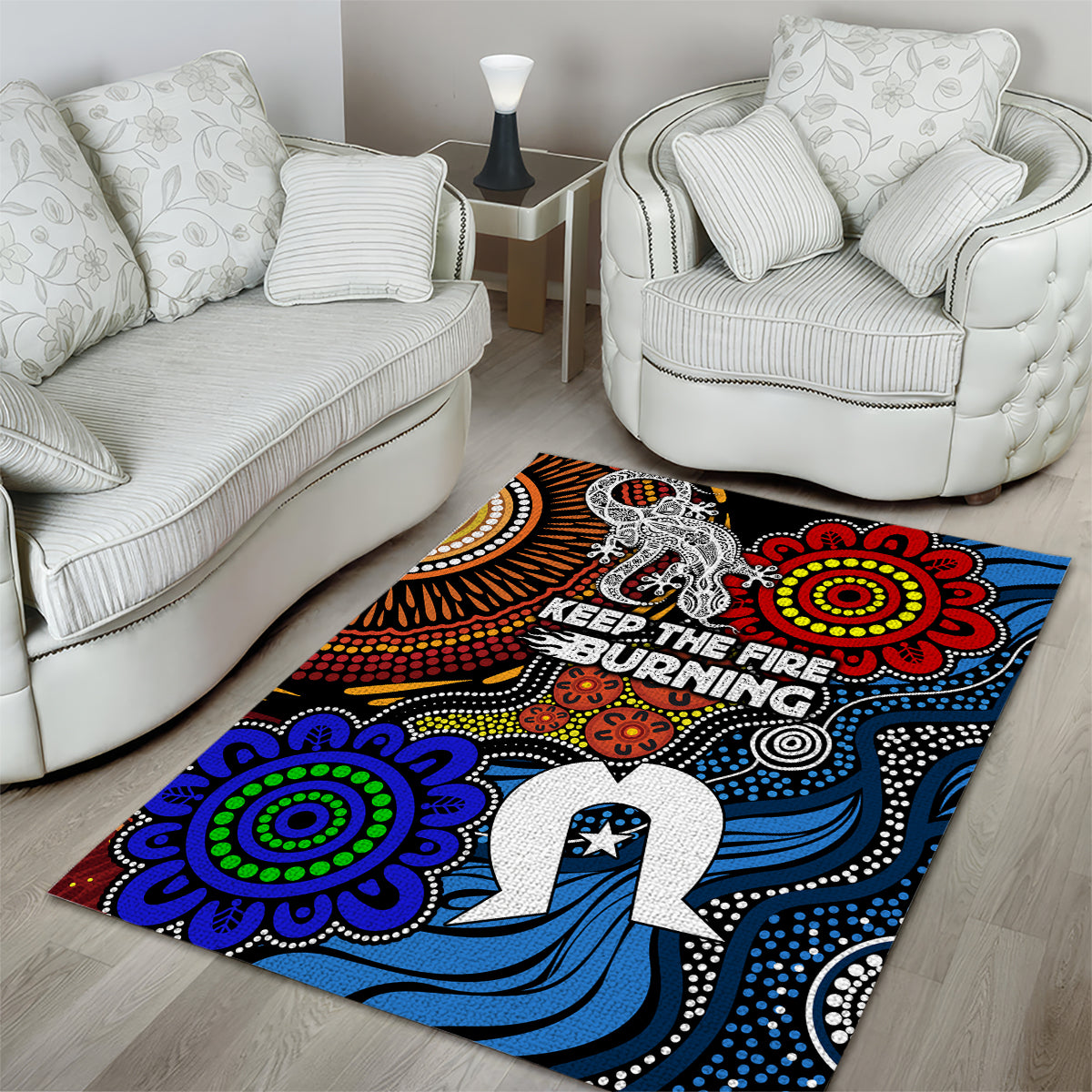 NAIDOC Week 2024 Indigenous Area Rug Keep The Fire Burning