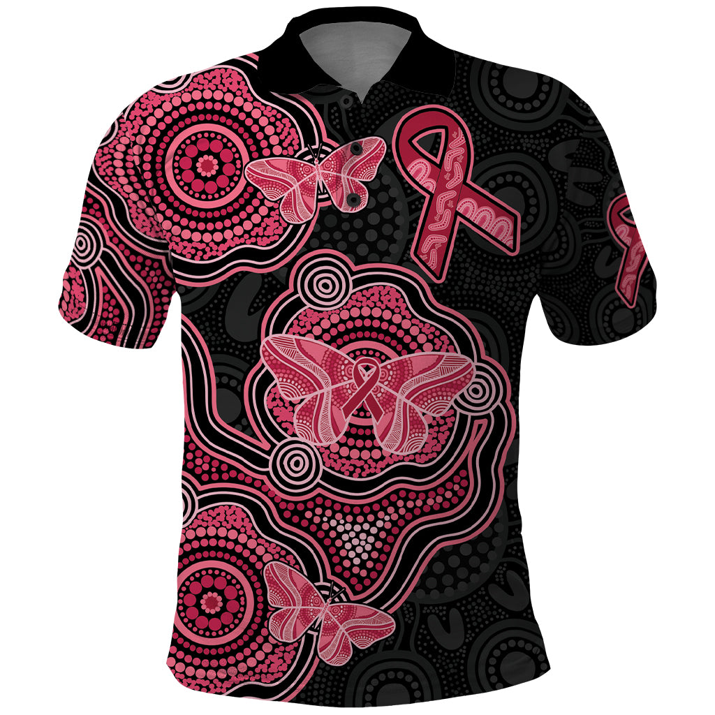 Australia Indigenous Mother's Day Polo Shirt Aboriginal Breast Cancer Ribbon