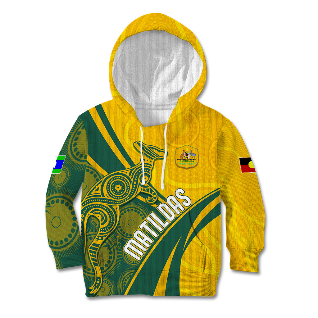 personalised-australia-soccer-matildas-indigenous-kid-hoodie-world-cup-2023