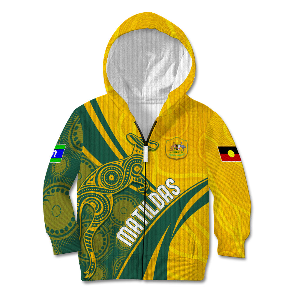 personalised-australia-soccer-matildas-indigenous-kid-hoodie-world-cup-2023