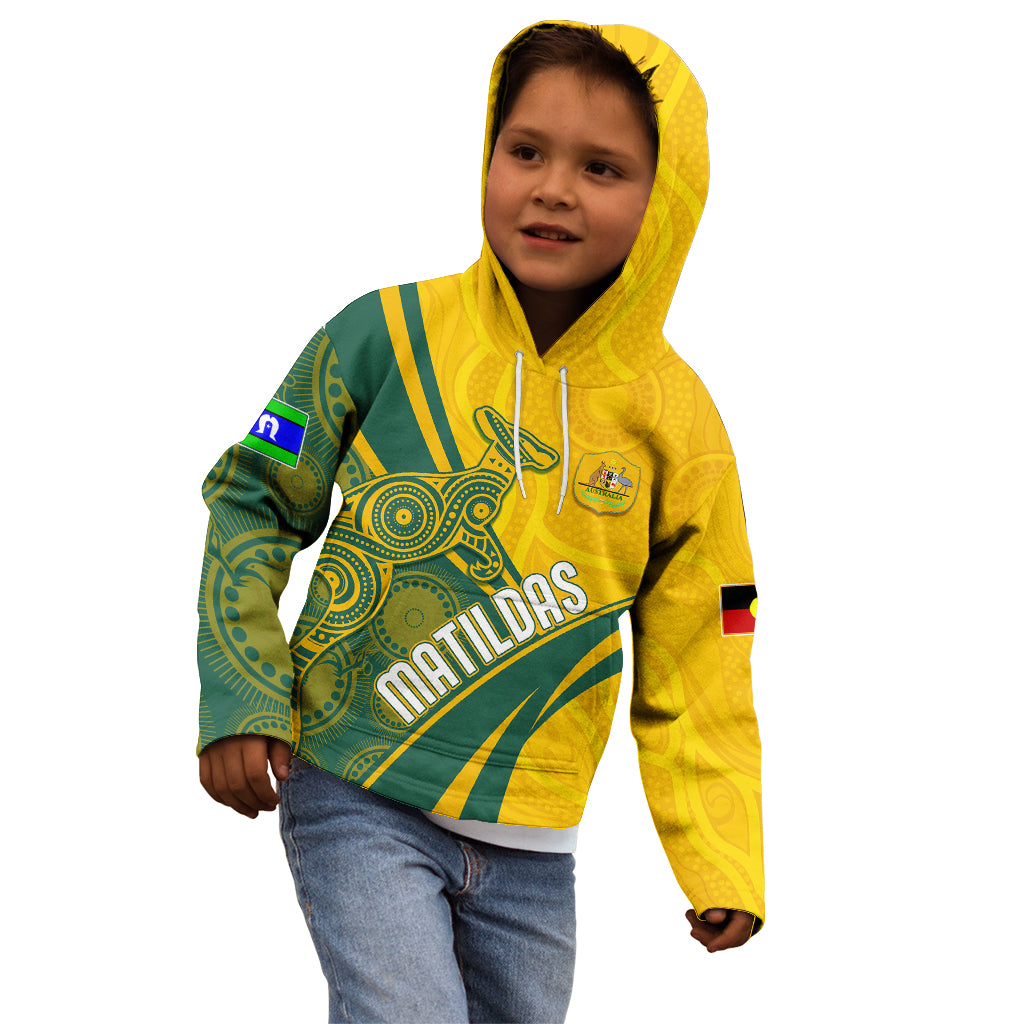 personalised-australia-soccer-matildas-indigenous-kid-hoodie-world-cup-2023