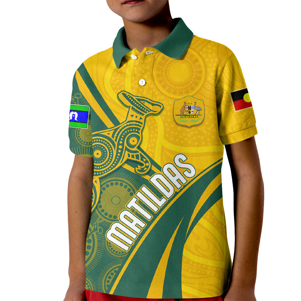 personalised-australia-soccer-matildas-indigenous-kid-polo-shirt-world-cup-2023