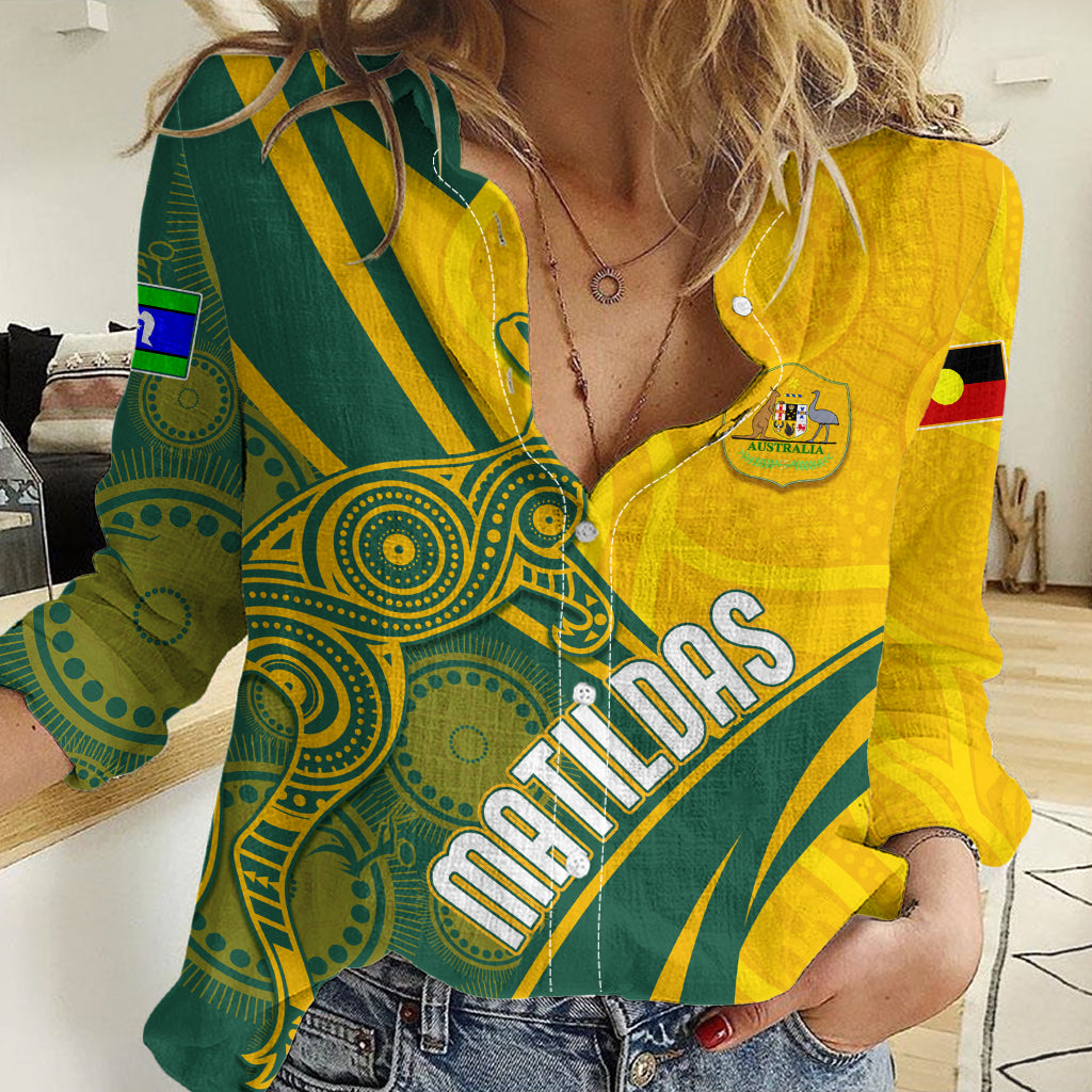 Personalised Australia Soccer Matildas Indigenous Women Casual Shirt World Cup 2023 LT7