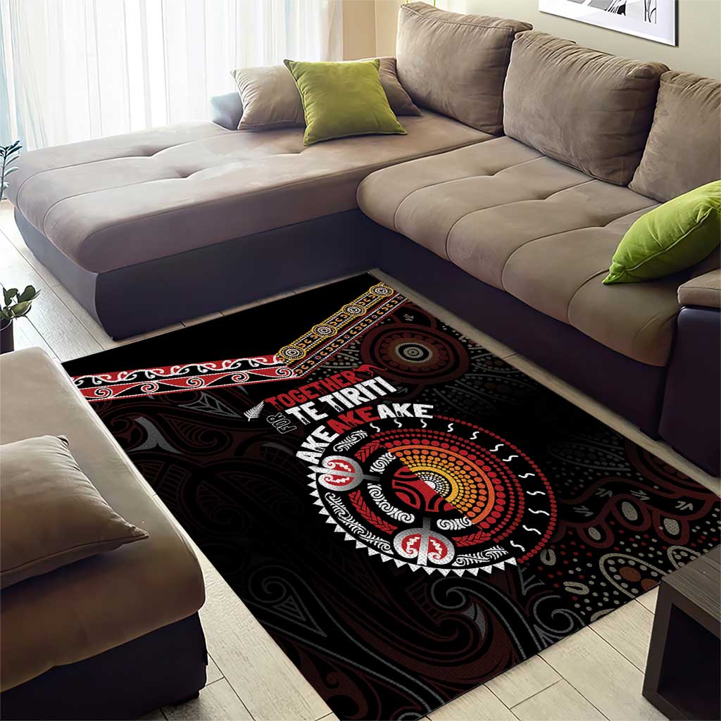 Aotearoa and Australia Indigenous Area Rug Stand Together For Te Tiriti