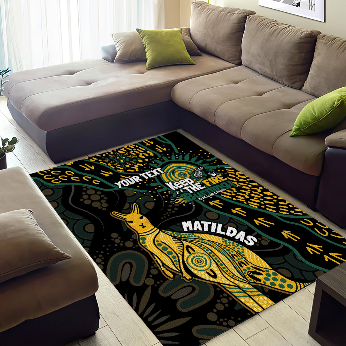 Australia Matildas Indigenous Area Rug NAIDOC 2024 Keep The Fire Burning