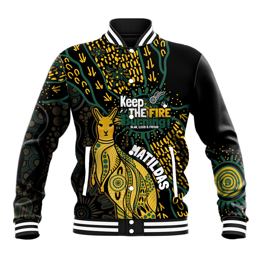 Australia Matildas Indigenous Baseball Jacket NAIDOC 2024 Keep The Fire Burning