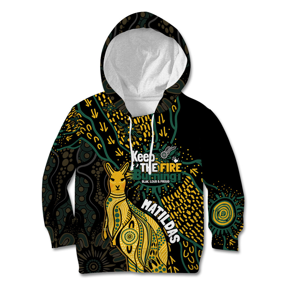 Australia Matildas Indigenous Kid Hoodie NAIDOC 2024 Keep The Fire Burning