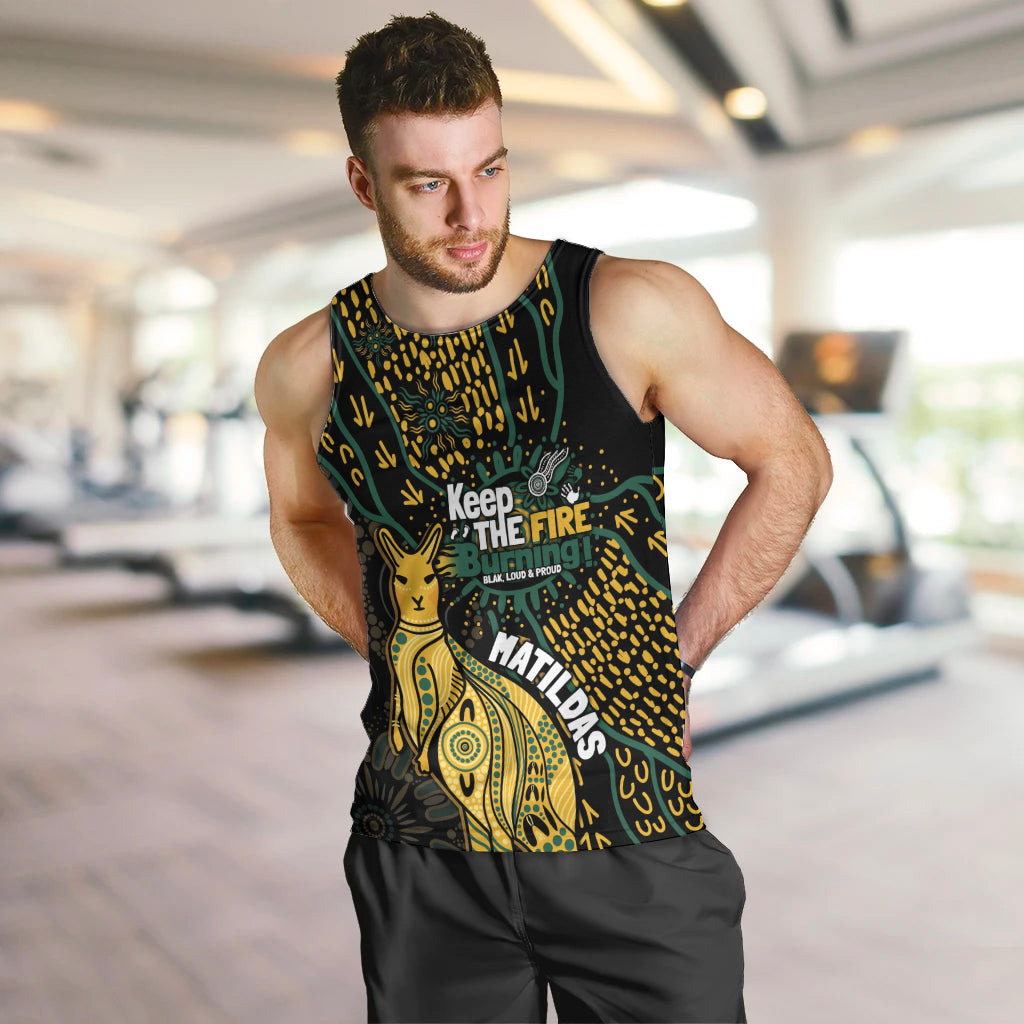 Australia Matildas Indigenous Men Tank Top NAIDOC 2024 Keep The Fire Burning