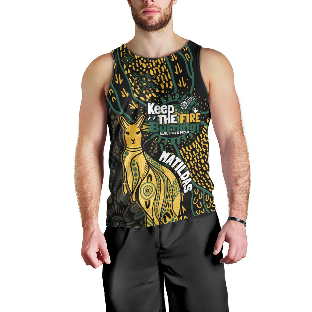 Australia Matildas Indigenous Men Tank Top NAIDOC 2024 Keep The Fire Burning