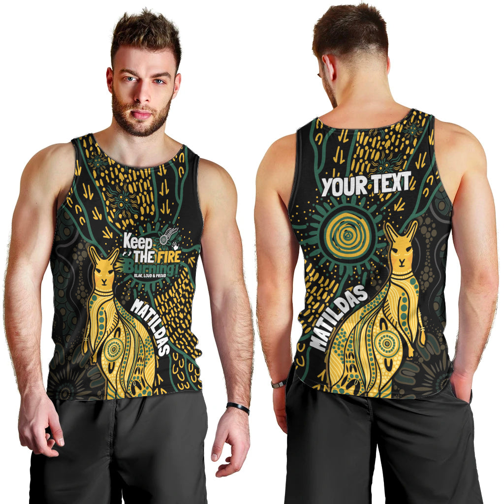 Australia Matildas Indigenous Men Tank Top NAIDOC 2024 Keep The Fire Burning