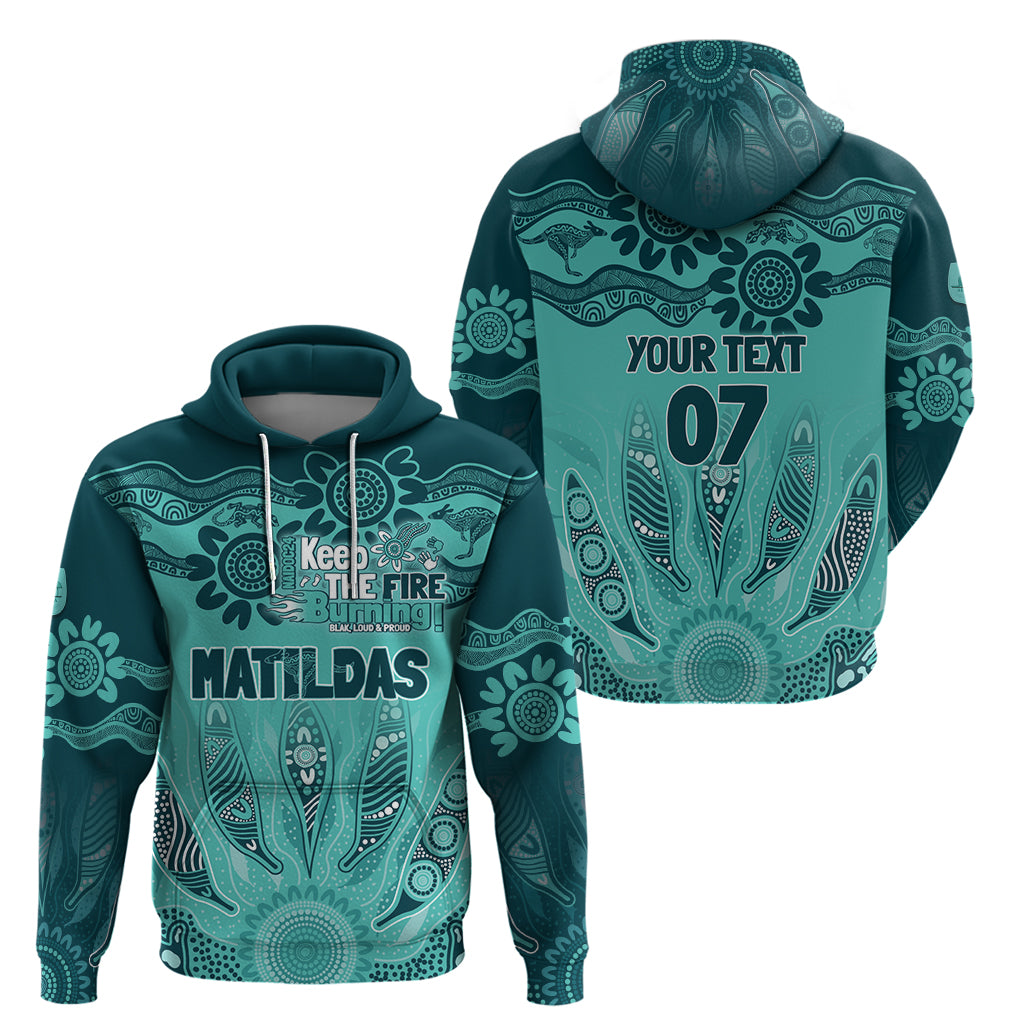 Australia Matildas Indigenous Hoodie NAIDOC 2024 Turquoise Color