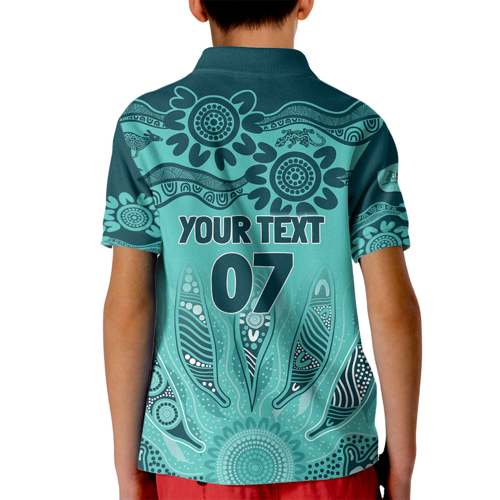 Australia Matildas Indigenous Kid Polo Shirt NAIDOC 2024 Turquoise Color