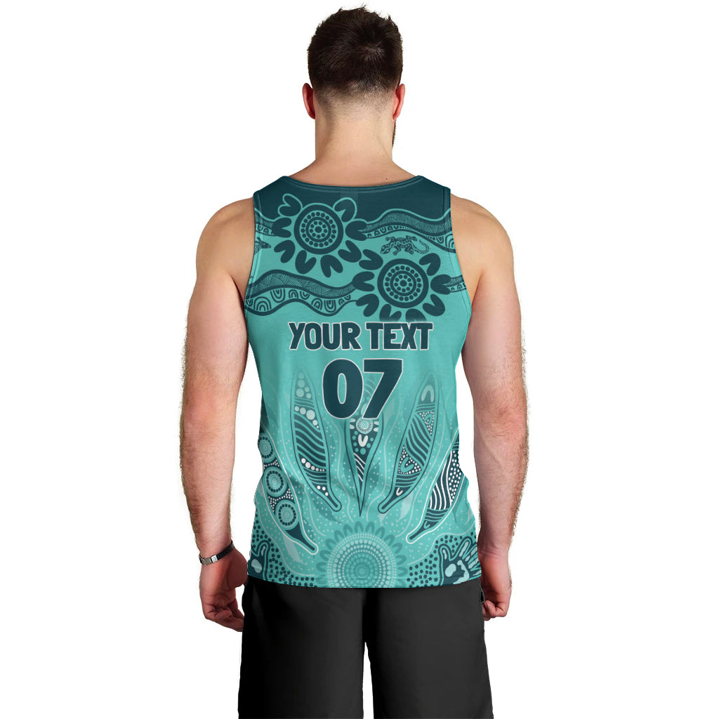 Australia Matildas Indigenous Men Tank Top NAIDOC 2024 Turquoise Color