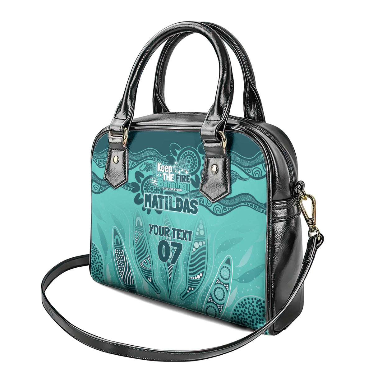 Australia Matildas Indigenous Shoulder Handbag NAIDOC 2024 Turquoise Color