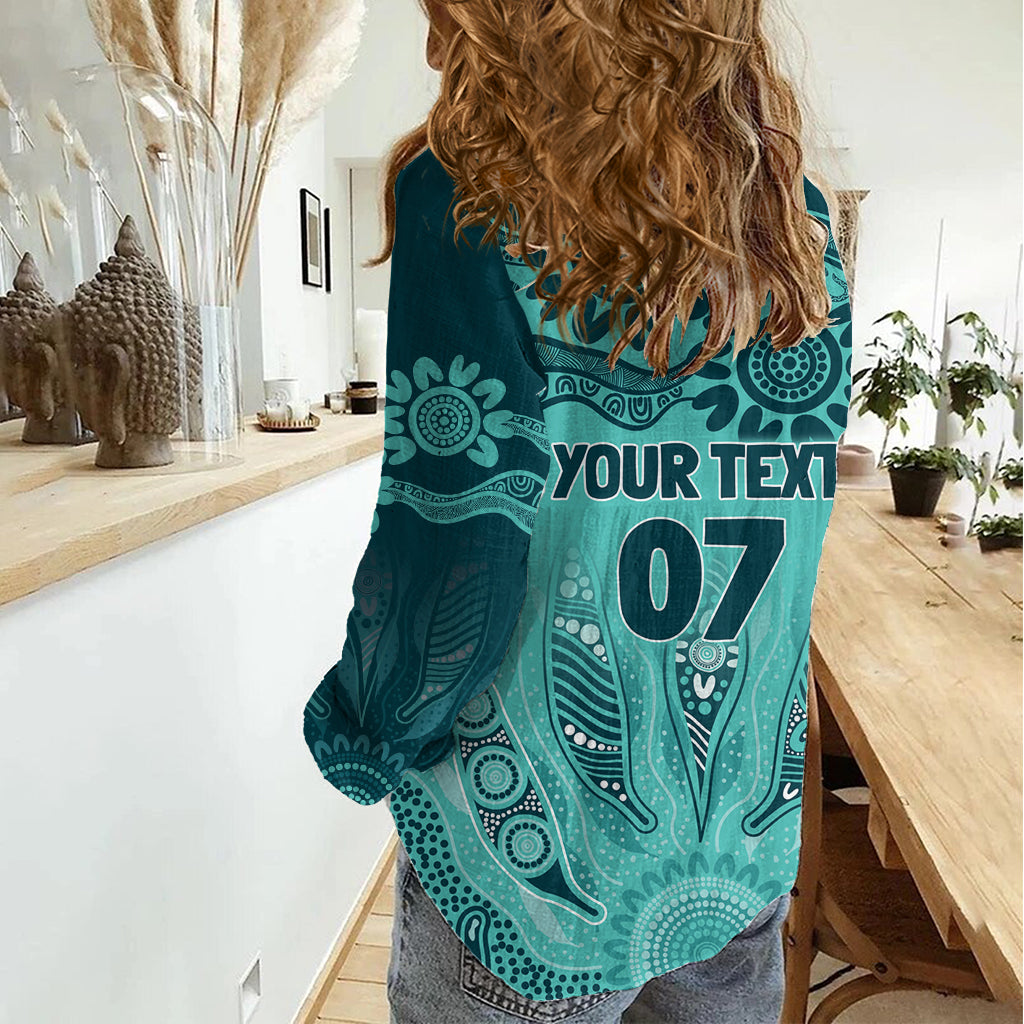 Australia Matildas Indigenous Women Casual Shirt NAIDOC 2024 Turquoise Color