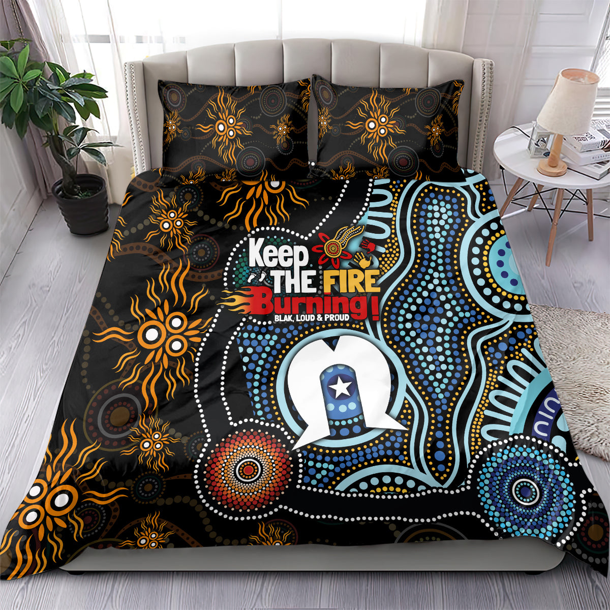 NAIDOC Week 2024 Aussie Aboriginal Bedding Set Sparks of Fire