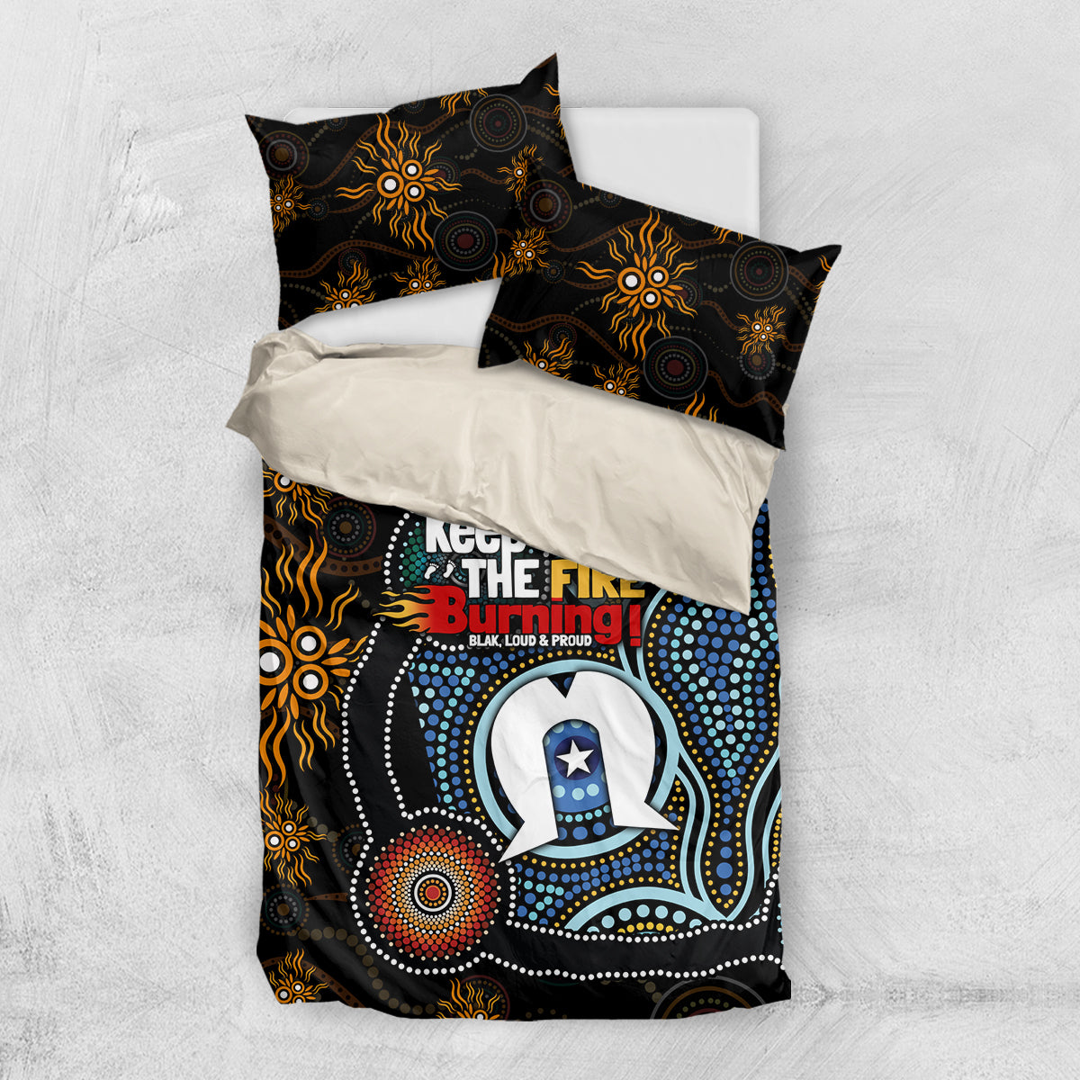 NAIDOC Week 2024 Aussie Aboriginal Bedding Set Sparks of Fire