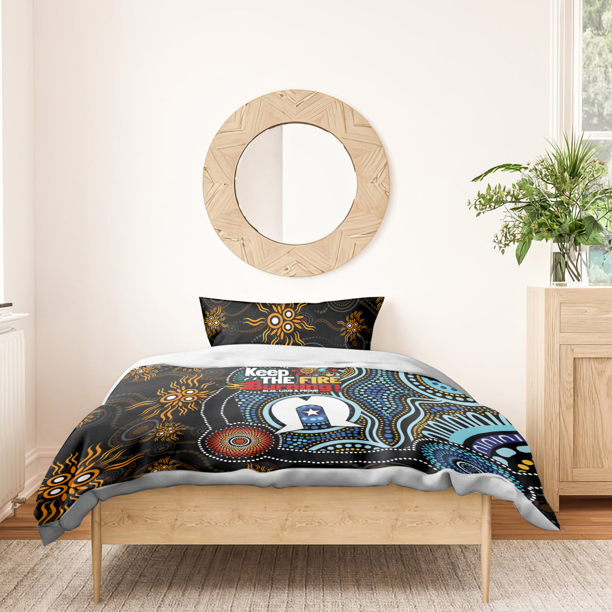 NAIDOC Week 2024 Aussie Aboriginal Bedding Set Sparks of Fire