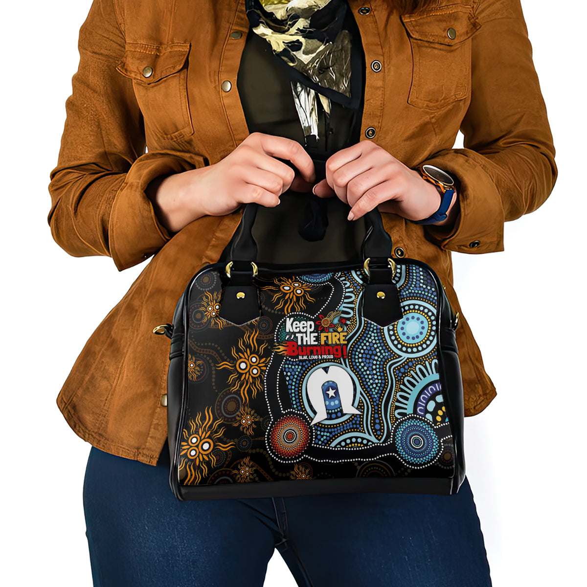 NAIDOC Week 2024 Aussie Aboriginal Shoulder Handbag Sparks of Fire