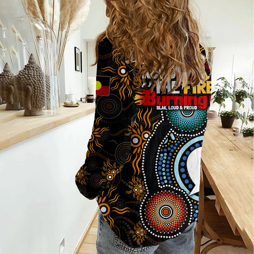 NAIDOC Week 2024 Aussie Aboriginal Women Casual Shirt Sparks of Fire