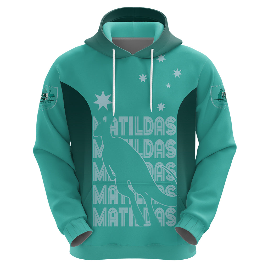 Australia Soccer Matildas Custom Hoodie Turquoise Basic Gradient