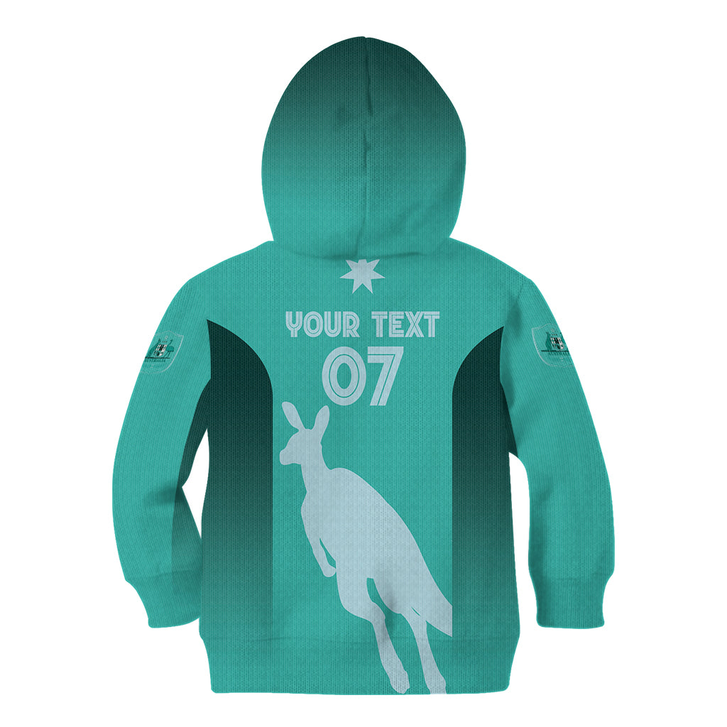 Australia Soccer Matildas Custom Kid Hoodie Turquoise Basic Gradient