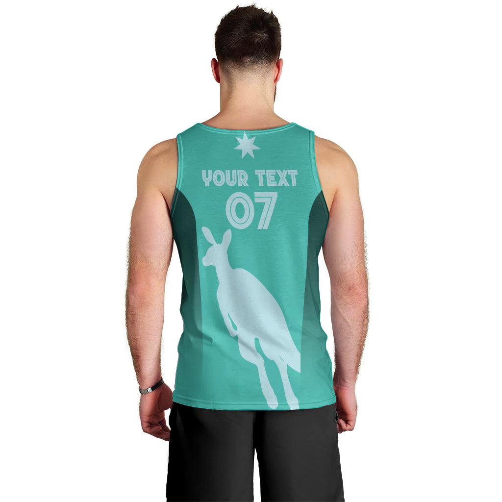 Australia Soccer Matildas Custom Men Tank Top Turquoise Basic Gradient