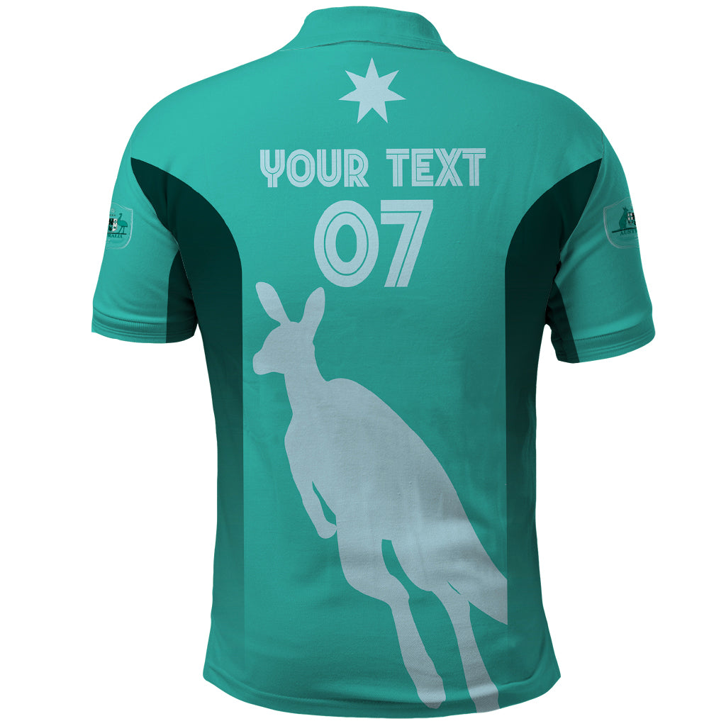 Australia Soccer Matildas Custom Polo Shirt Turquoise Basic Gradient