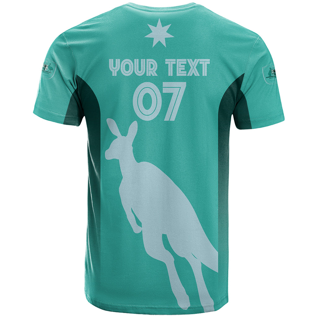 Australia Soccer Matildas Custom T Shirt Turquoise Basic Gradient