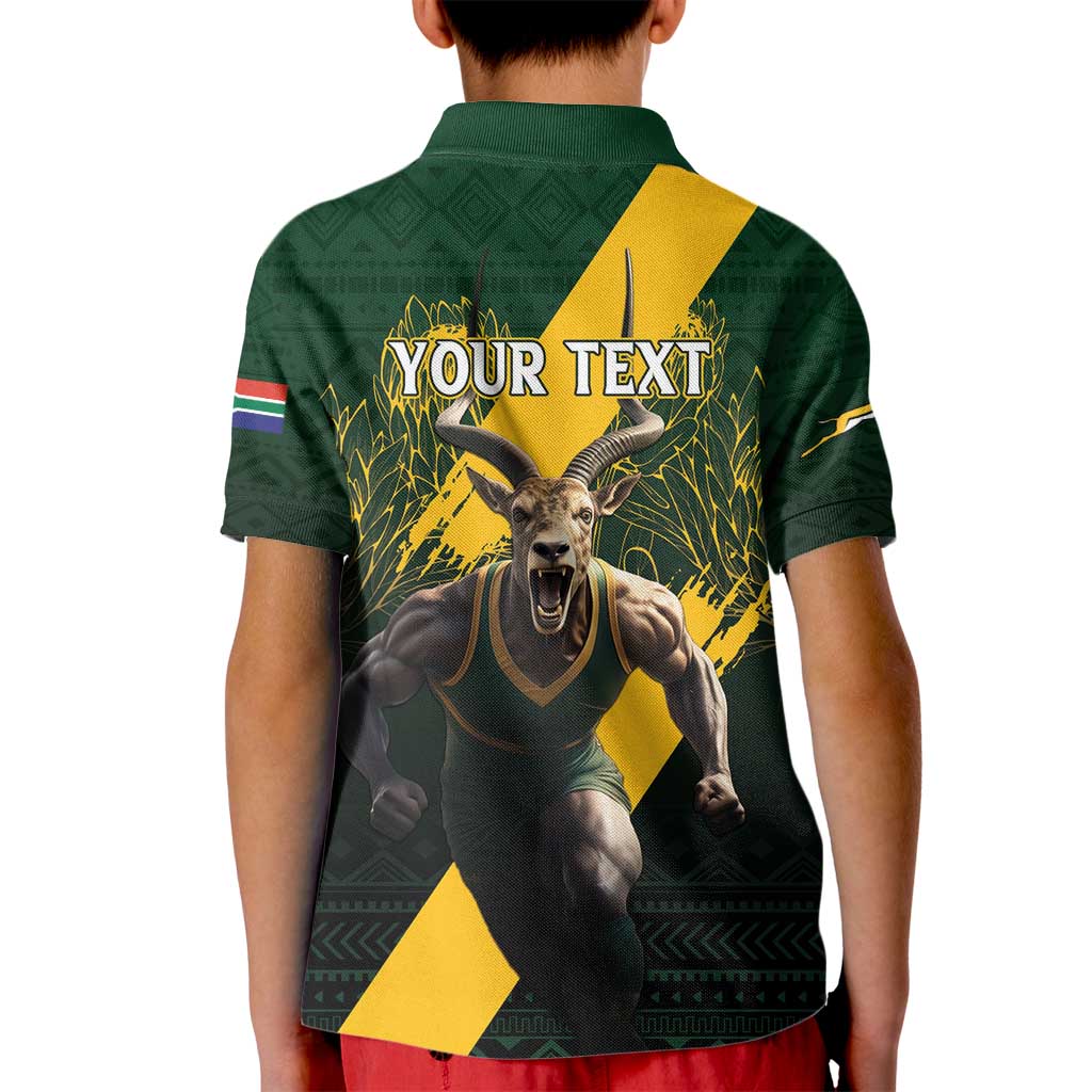 Personalised South Africa Rugby Kid Polo Shirt Proud Bokke We Are Champions