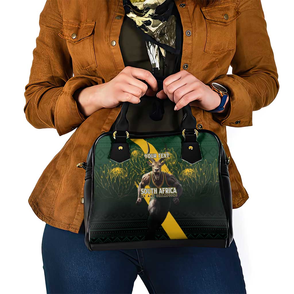 Personalised South Africa Rugby Shoulder Handbag Proud Bokke We Are Champions