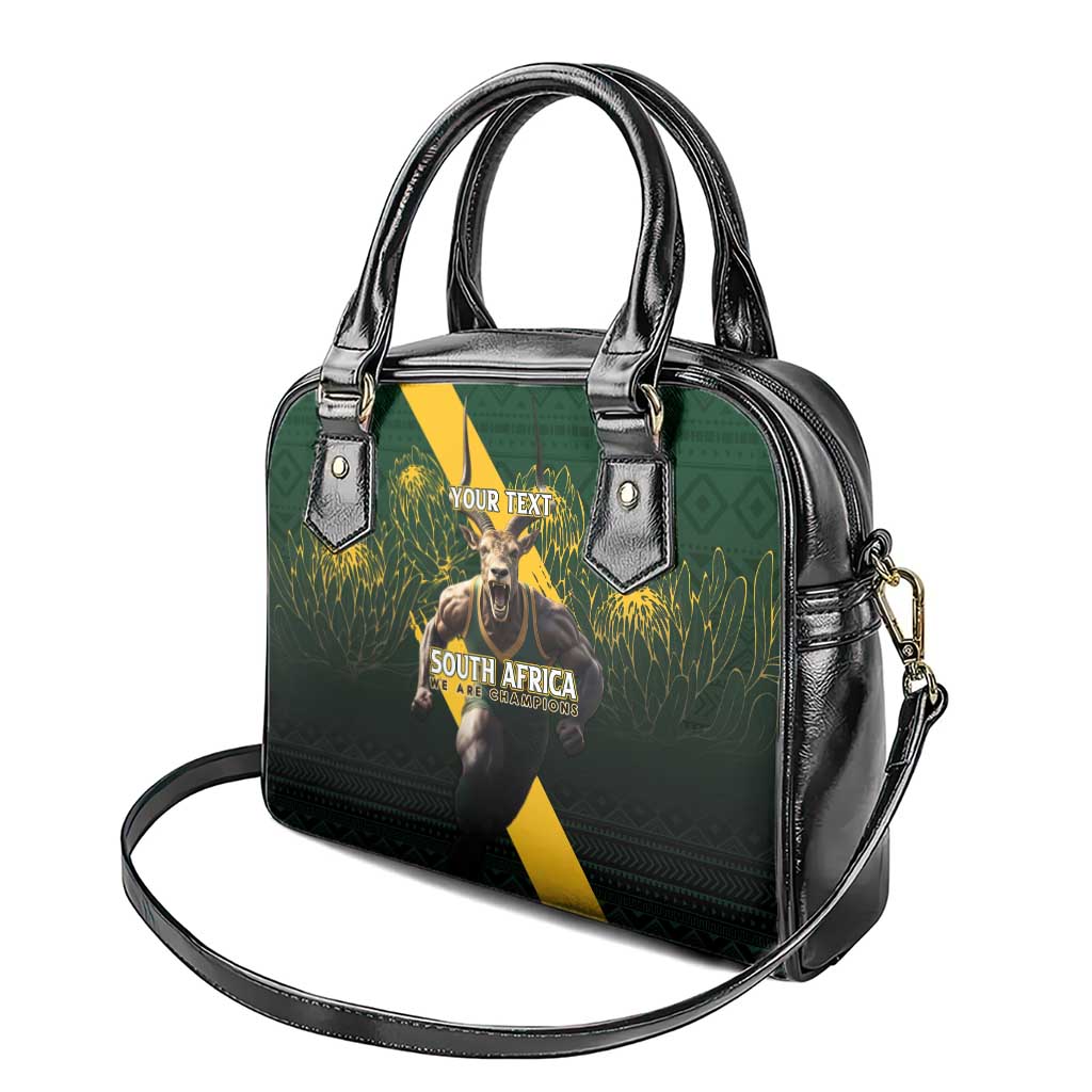 Personalised South Africa Rugby Shoulder Handbag Proud Bokke We Are Champions