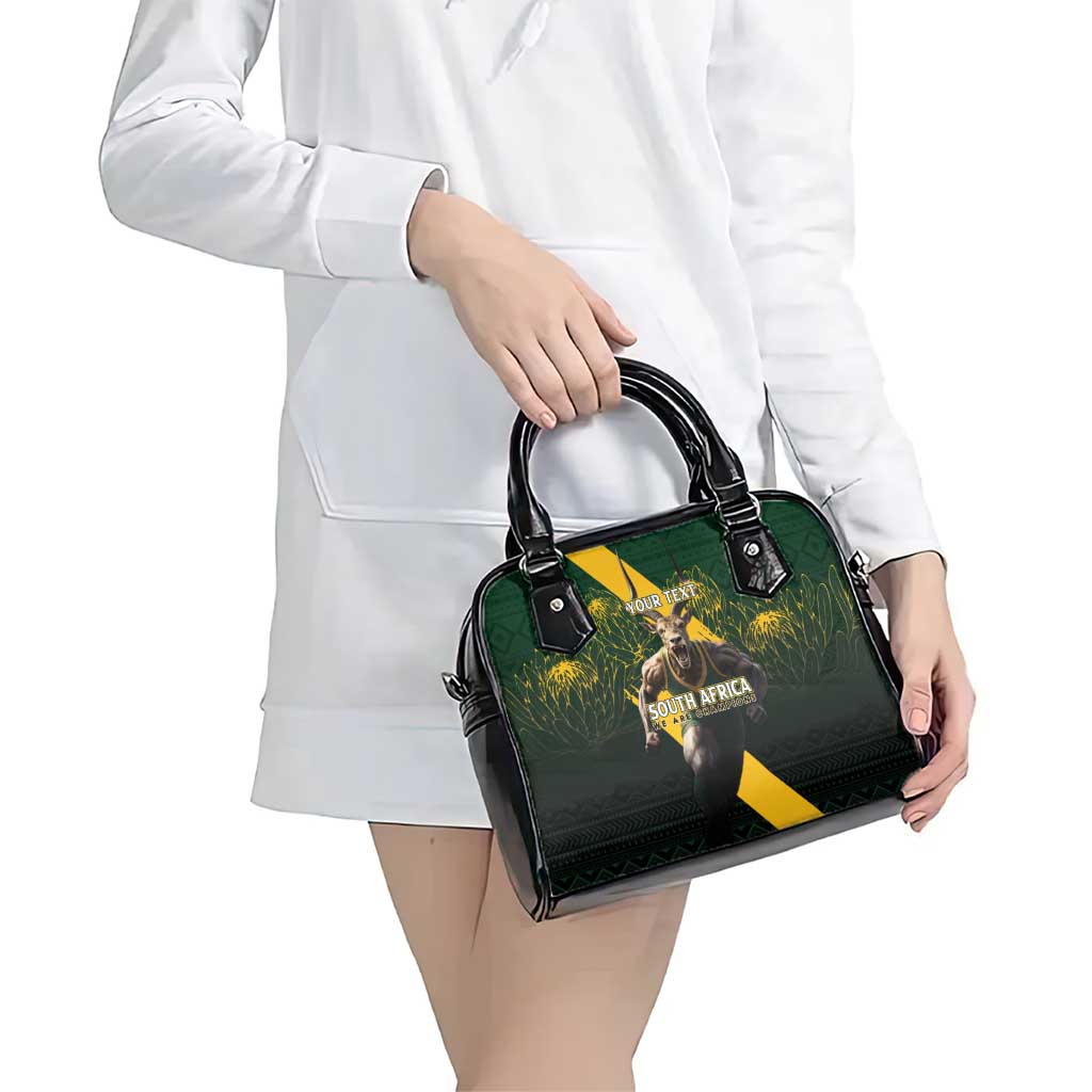 Personalised South Africa Rugby Shoulder Handbag Proud Bokke We Are Champions