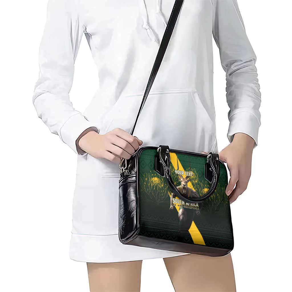 Personalised South Africa Rugby Shoulder Handbag Proud Bokke We Are Champions