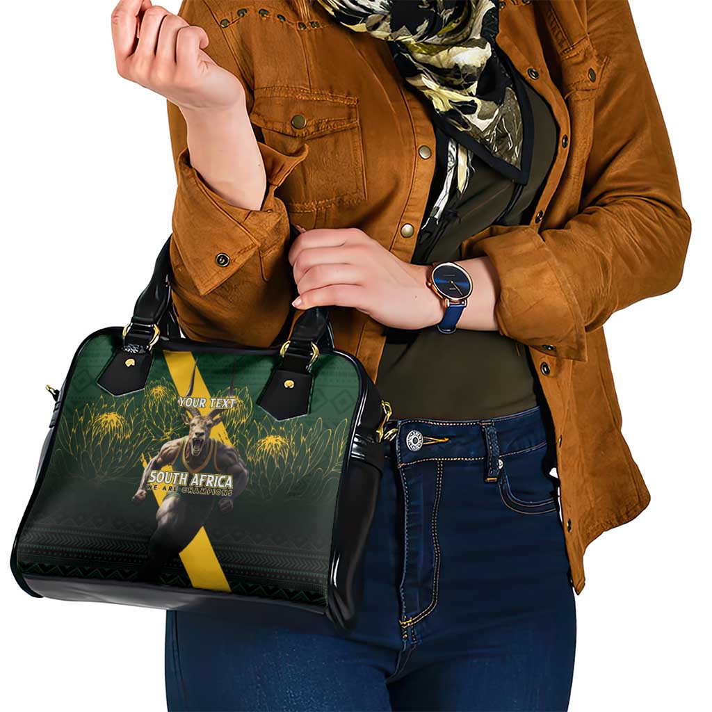 Personalised South Africa Rugby Shoulder Handbag Proud Bokke We Are Champions