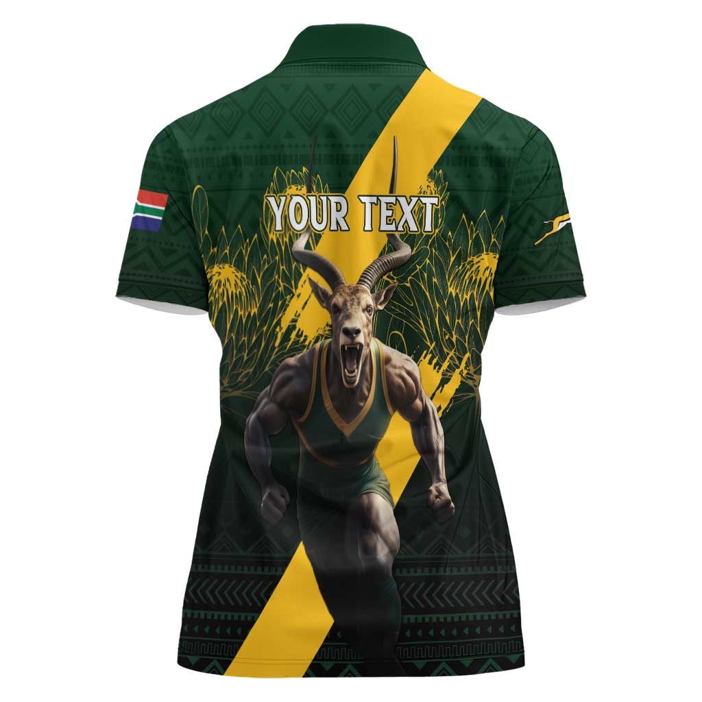 Personalised South Africa Rugby Women Polo Shirt Proud Bokke We Are Champions