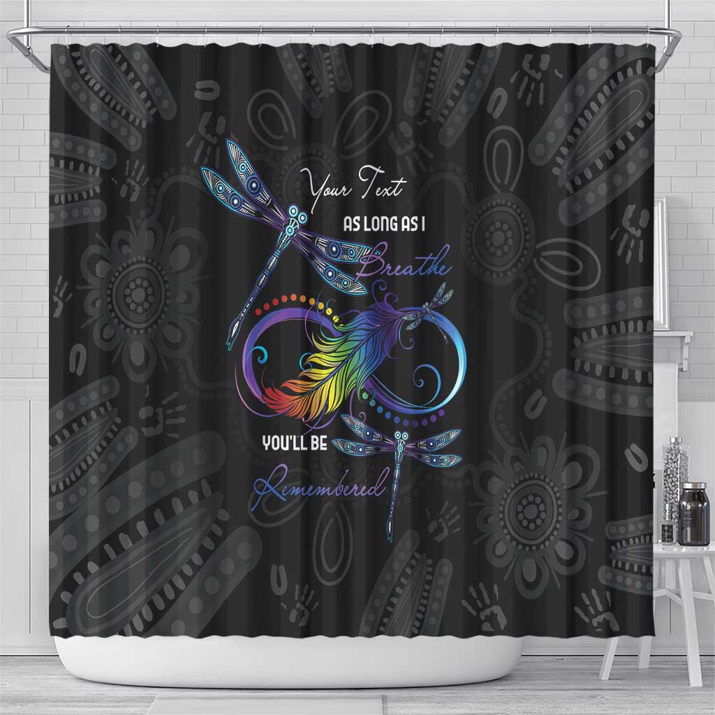 Personalised Australia Indigenous Memorial Shower Curtain As Long As I Breathe You'll Be Remembered