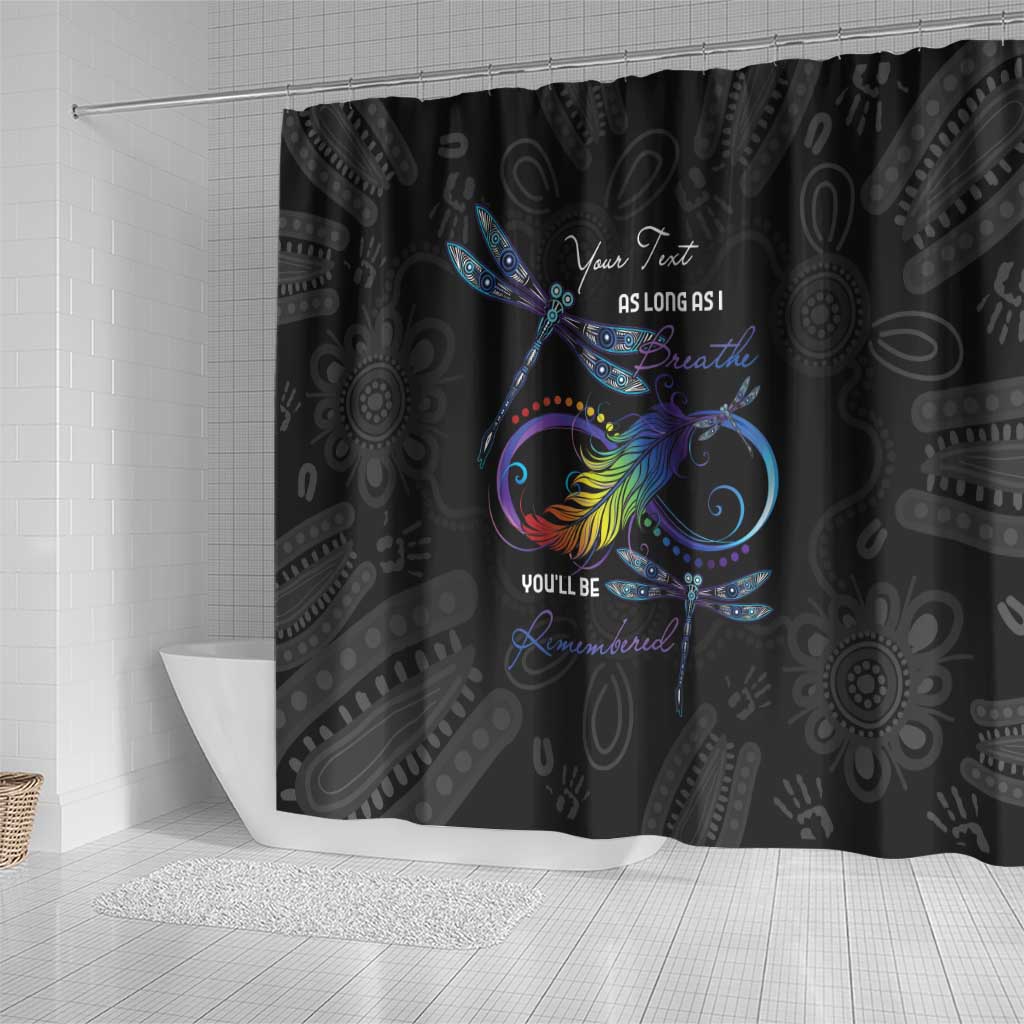 Personalised Australia Indigenous Memorial Shower Curtain As Long As I Breathe You'll Be Remembered
