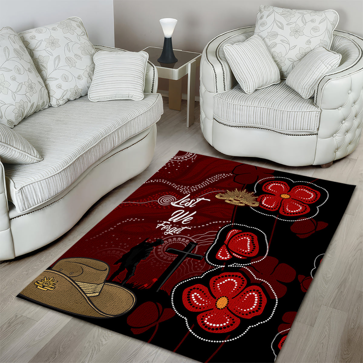 ANZAC Aboriginal Australia Area Rug For the Fallen