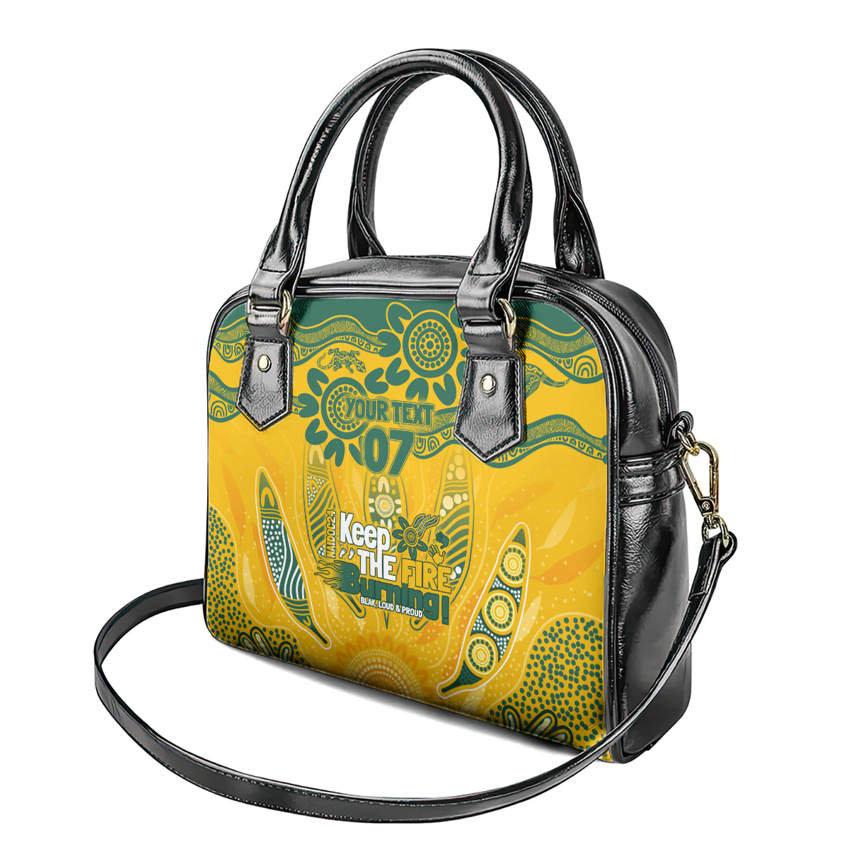 Custom Socceroos NAIDOC Week 2024 Shoulder Handbag Indigenous Burning Fire National Colors