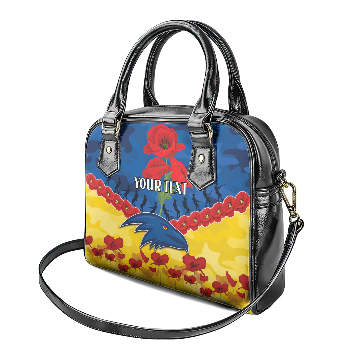 Custom Adelaide Crows Football Shoulder Handbag ANZAC Lest We Forget