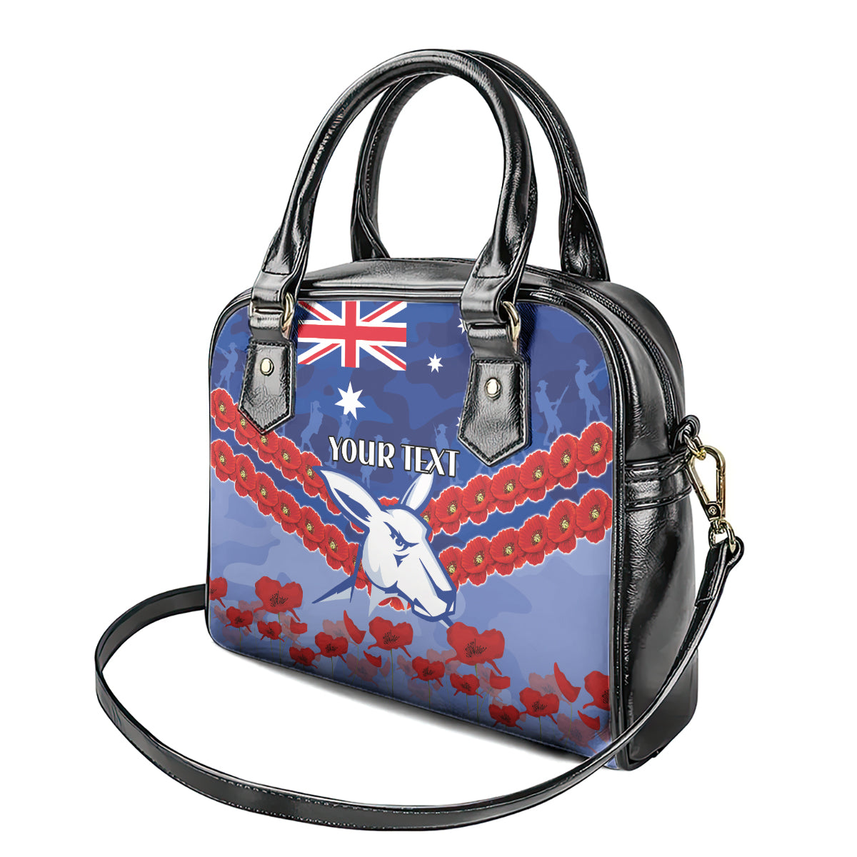 Custom Kangaroos Football Shoulder Handbag ANZAC Lest We Forget