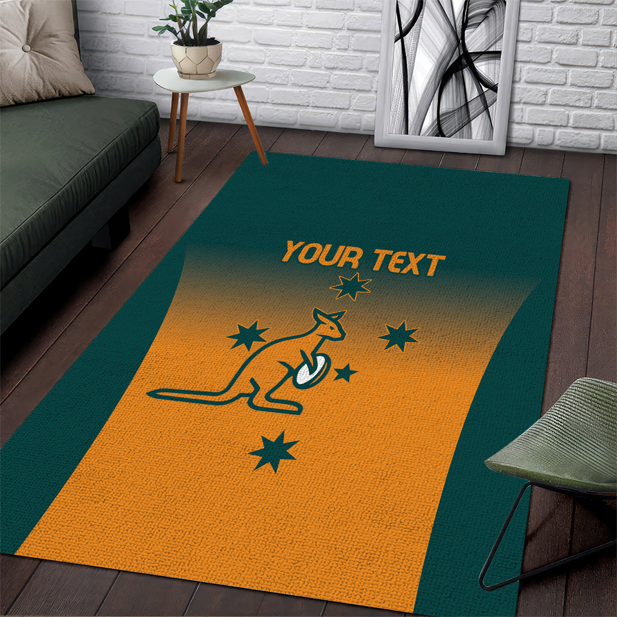 Custom Wallaroos Womens Rugby Area Rug Sporty Style