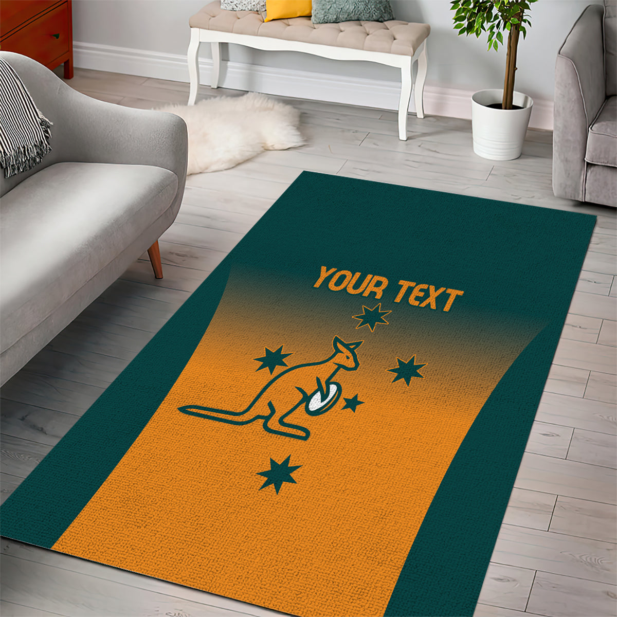 Custom Wallaroos Womens Rugby Area Rug Sporty Style