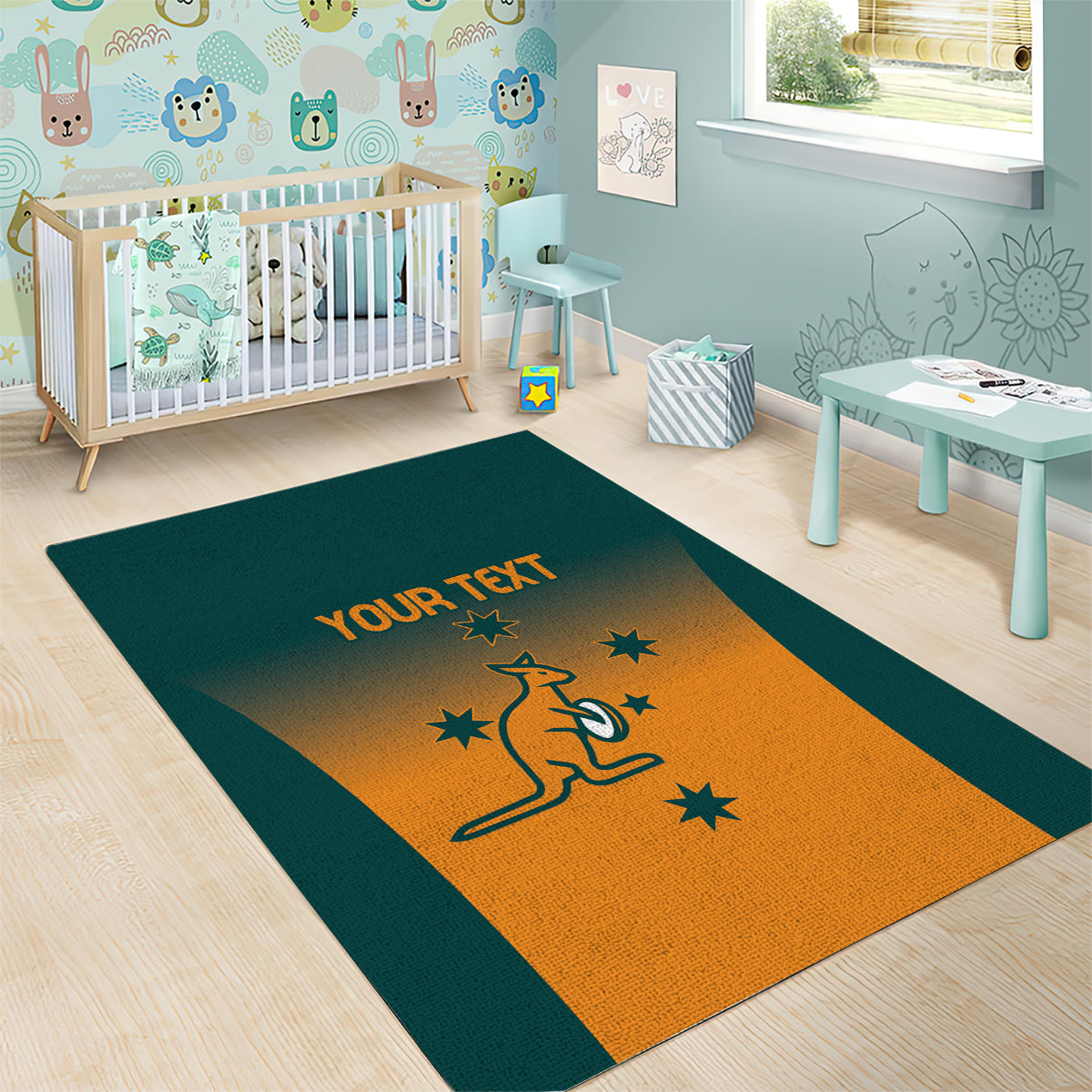 Custom Wallaroos Womens Rugby Area Rug Sporty Style