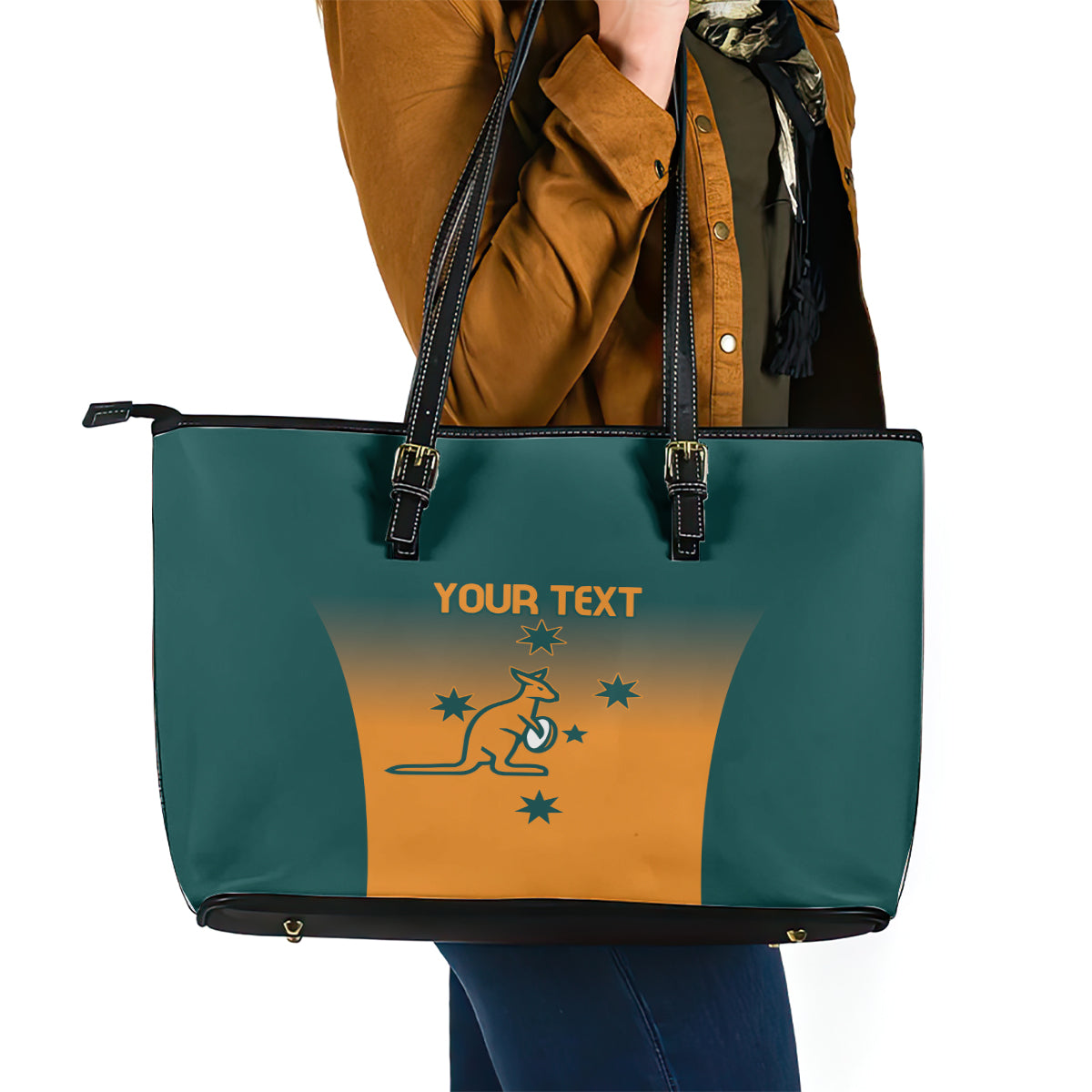 Custom Wallaroos Womens Rugby Leather Tote Bag Sporty Style