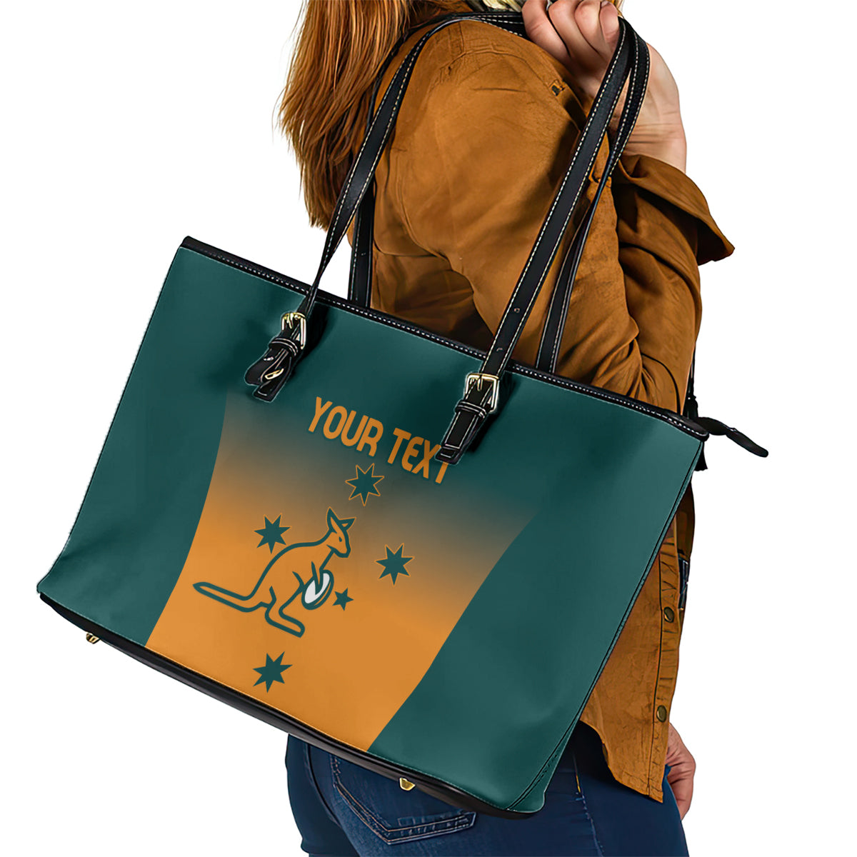 Custom Wallaroos Womens Rugby Leather Tote Bag Sporty Style