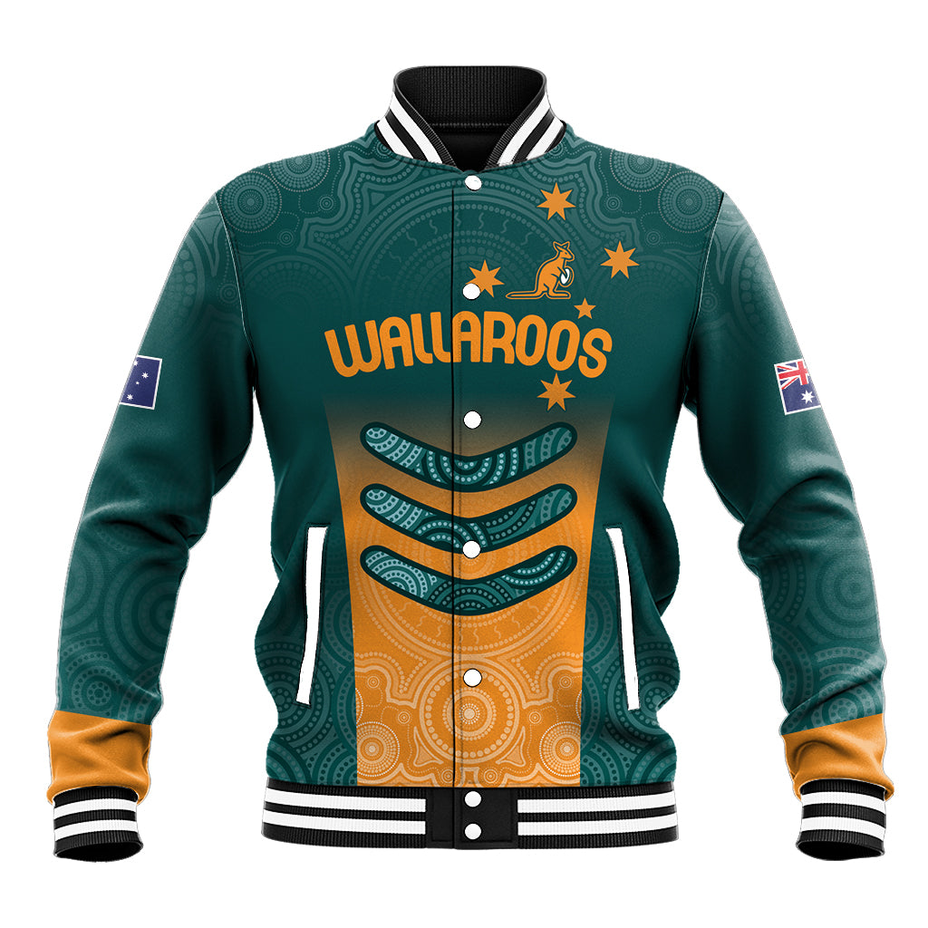 Custom Wallaroos Womens Rugby Baseball Jacket Aboriginal Dots Art