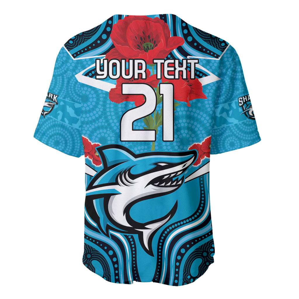 Custom Sharks Rugby ANZAC Baseball Jersey Gallipoli Soldier With Aboriginal Art